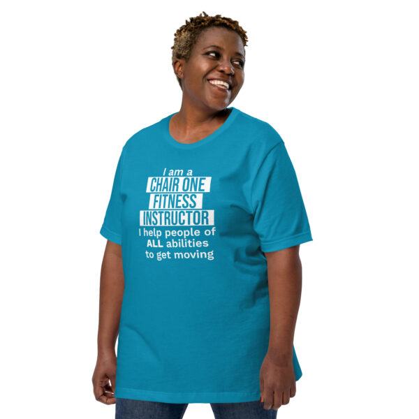 Chair One Fitness – I Help Tee – Aqua - Image 2