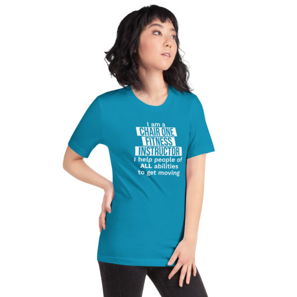 Chair One Fitness – I Help Tee – Aqua - Image 3