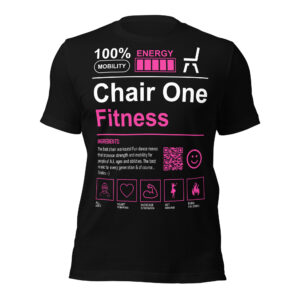 100% Mobility Tee – Black with Pink